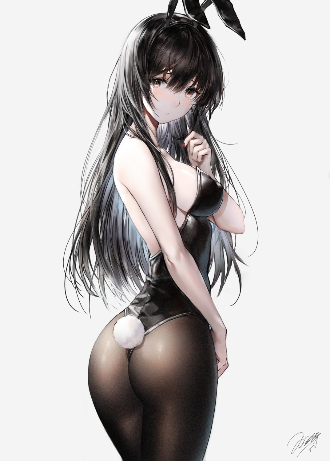 animal_ears ass bunny_ears bunny_girl erect_nipples haori_io no_bra pantyhose tail