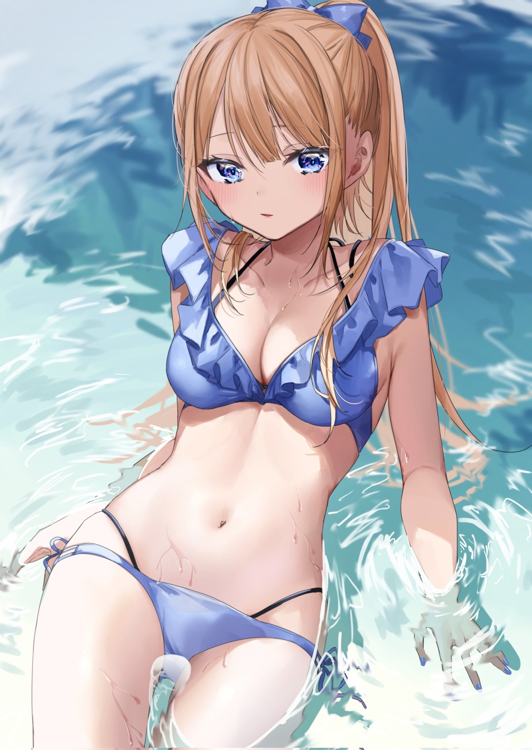 bikini chigusa_minori cleavage swimsuits wet