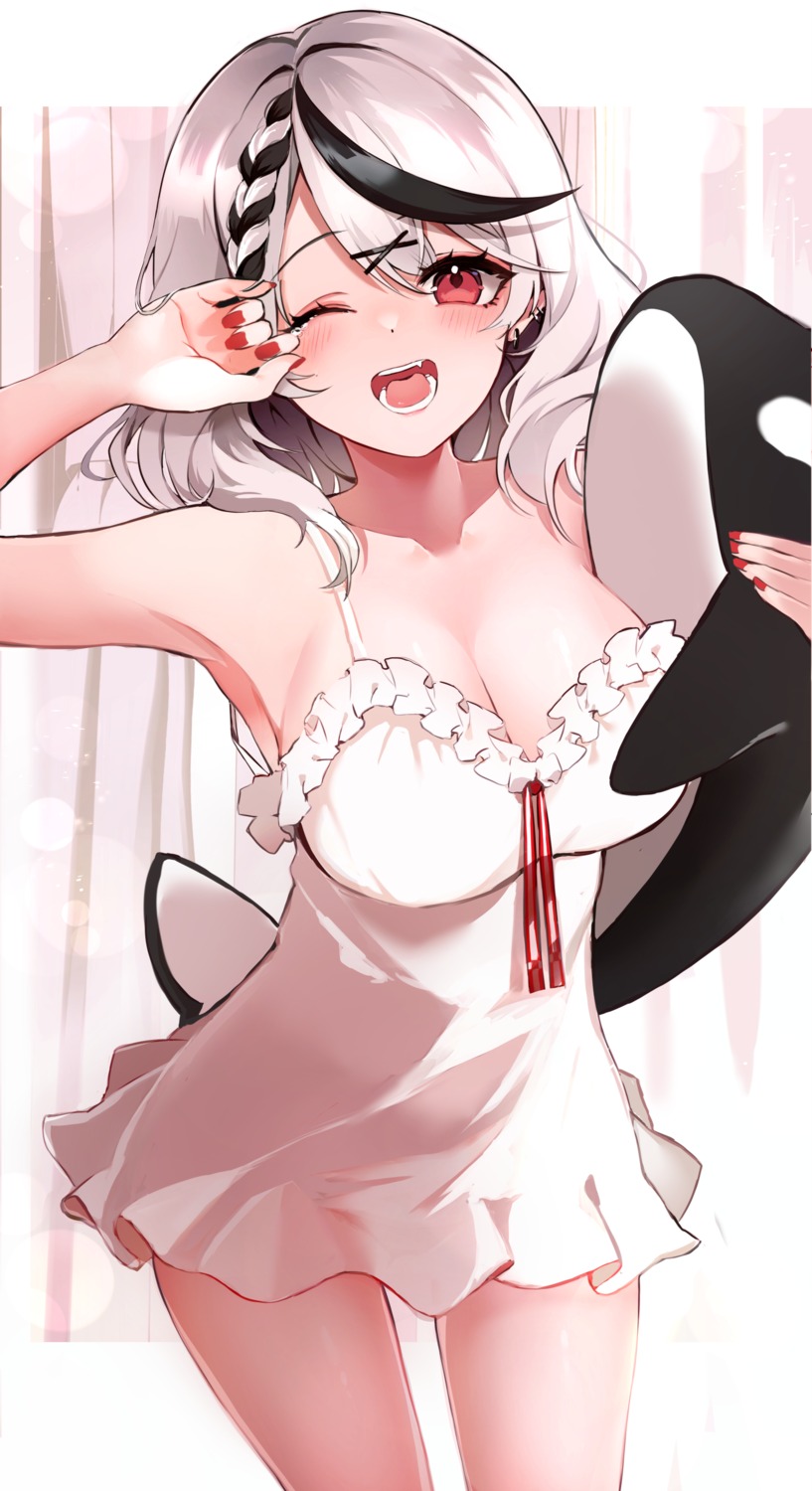 aya02ka cleavage dress hololive sakamata_chloe see_through