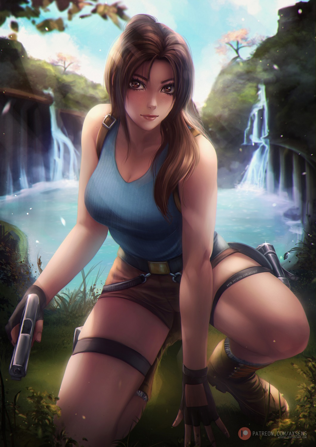 axsens cleavage garter gun lara_croft tomb_raider