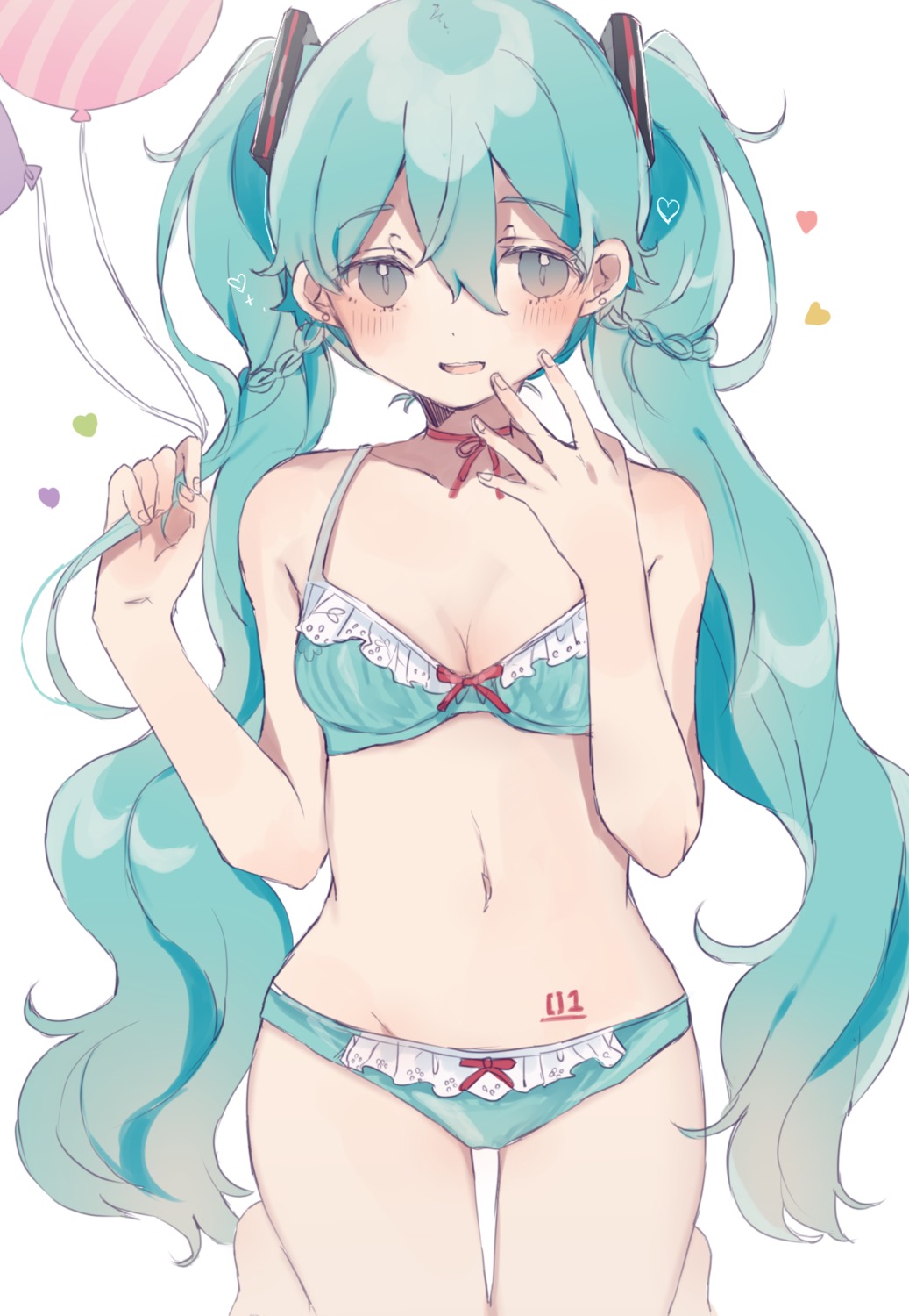 bra cleavage hatsune_miku heremia pantsu tattoo vocaloid