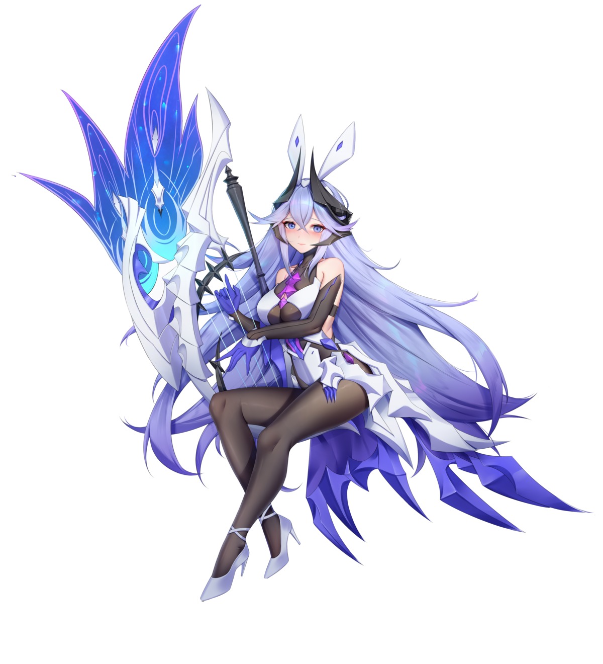 benghuai_xueyuan bodysuit heels honkai_impact horns weapon wu_ganlan_cai