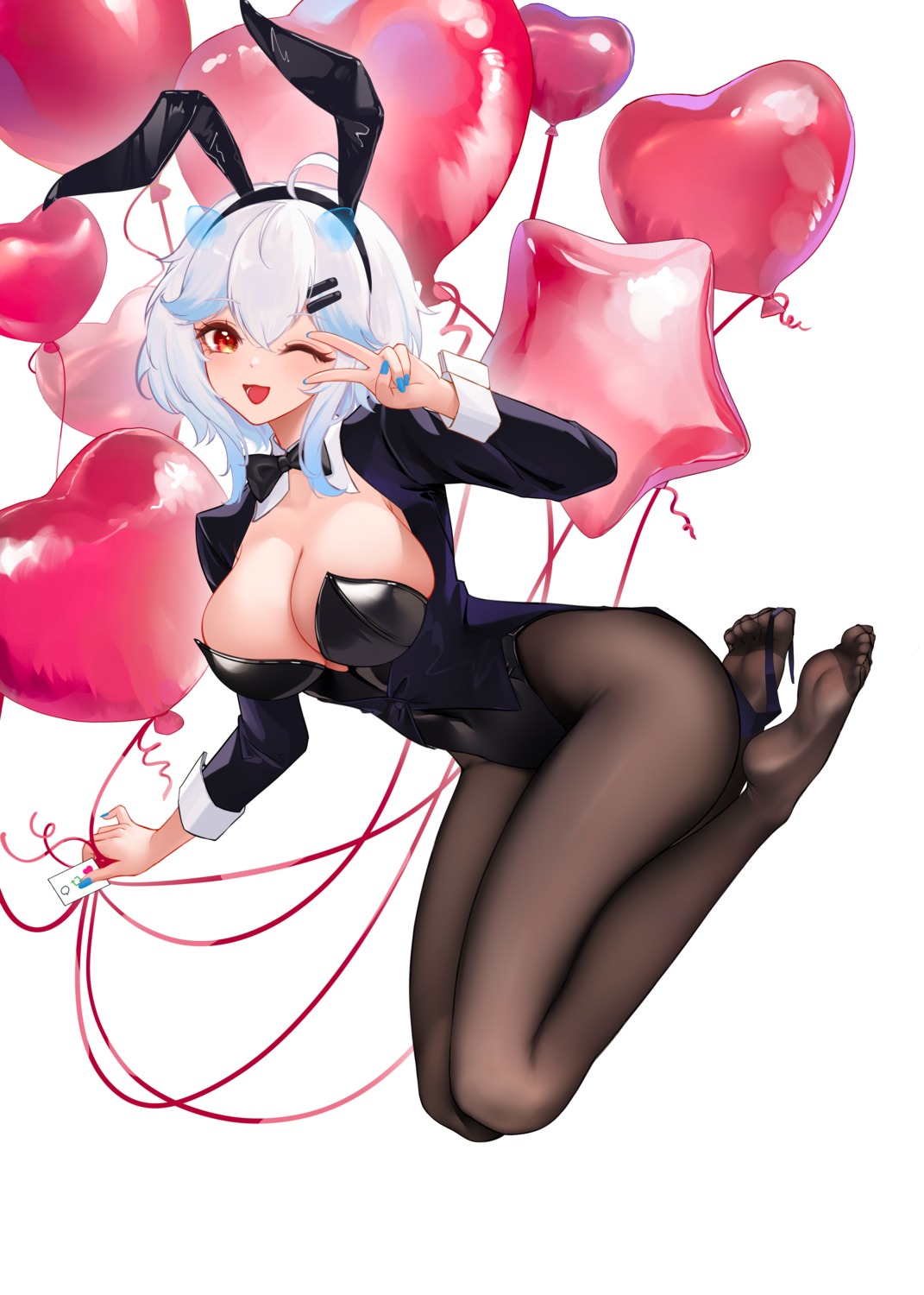 animal_ears bunny_ears bunny_girl liu_liaoliao no_bra pantyhose