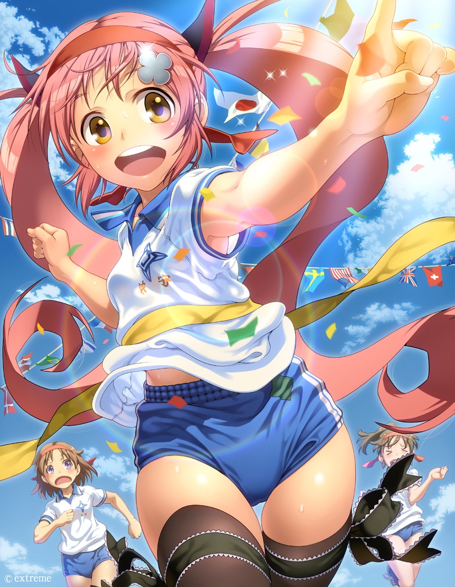 buruma gym_uniform momoiro_taisen_pairon pairan thighhighs