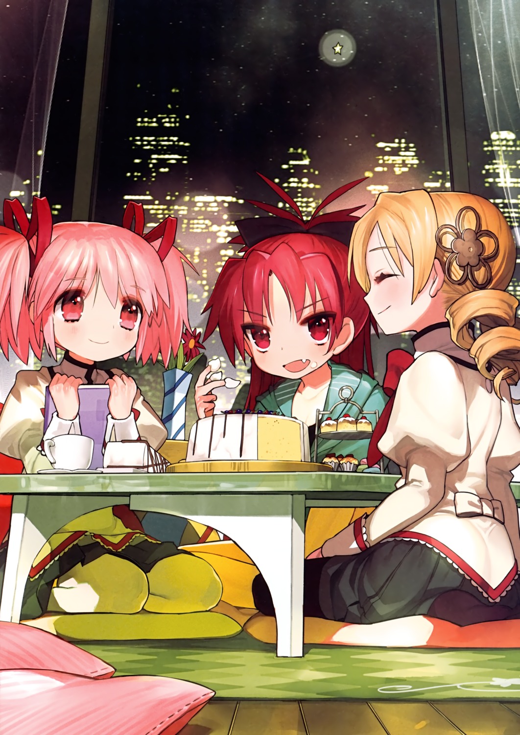 kaname_madoka puella_magi_madoka_magica sakura_kyouko seifuku tomoe_mami wada_rco