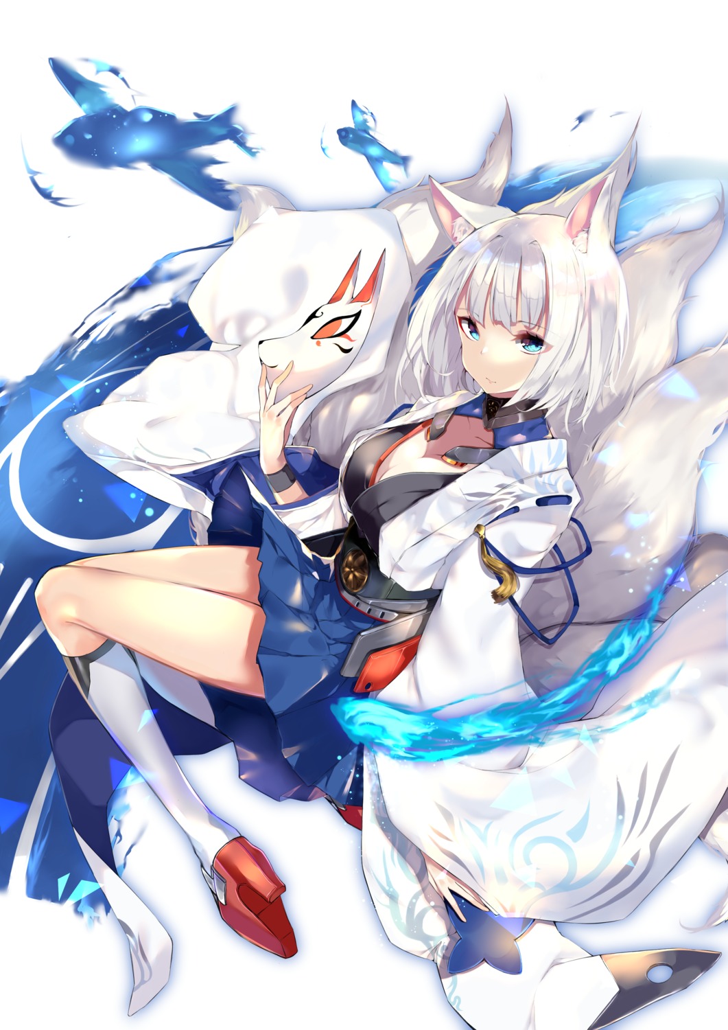 kikuragetom azur lane kaga (azur lane) animal ears cleavage heels ...