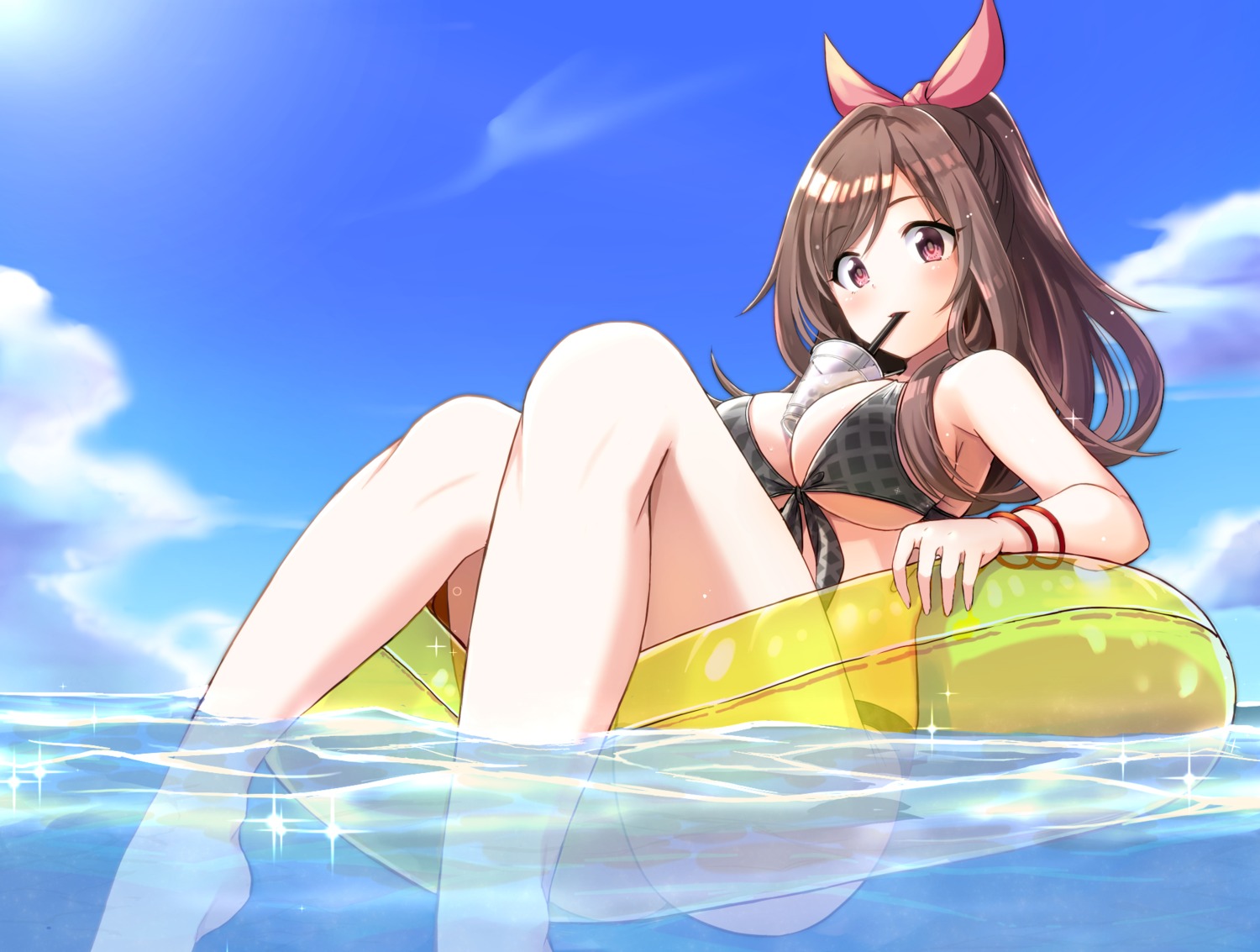 bikini cleavage ooike_teru swimsuits the_idolm@ster the_idolm@ster_shiny_colors tsukioka_kogane underboob wet