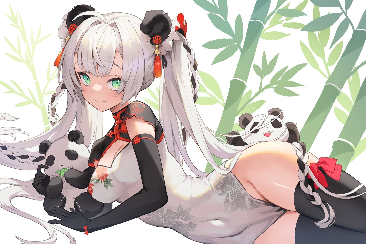 animal_ears chinadress cleavage dosei thighhighs