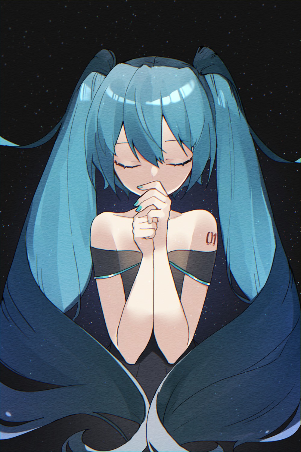 dress hatsune_miku reirou_(chokoonnpu) tattoo vocaloid