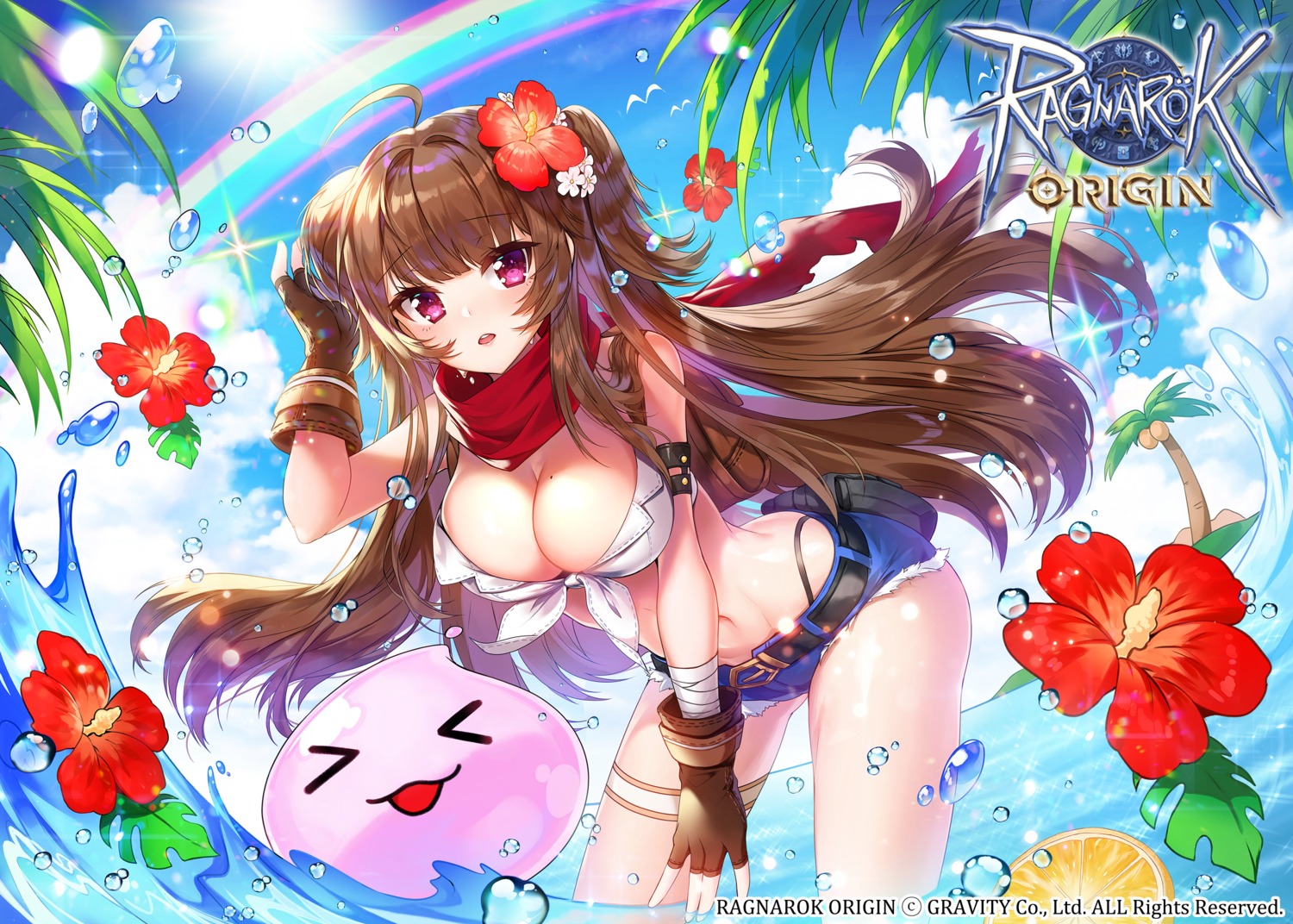 apple_caramel garter no_bra open_shirt pantsu torn_clothes wet