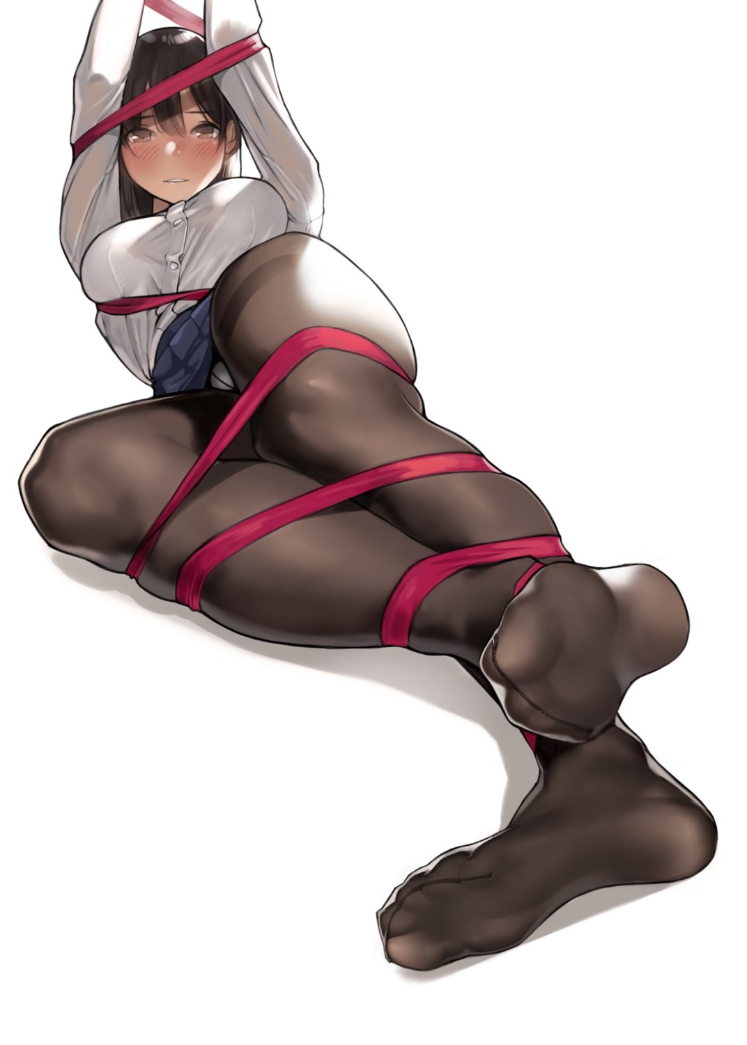 bondage feet jpeg_artifacts pantsu pantyhose see_through seifuku yom