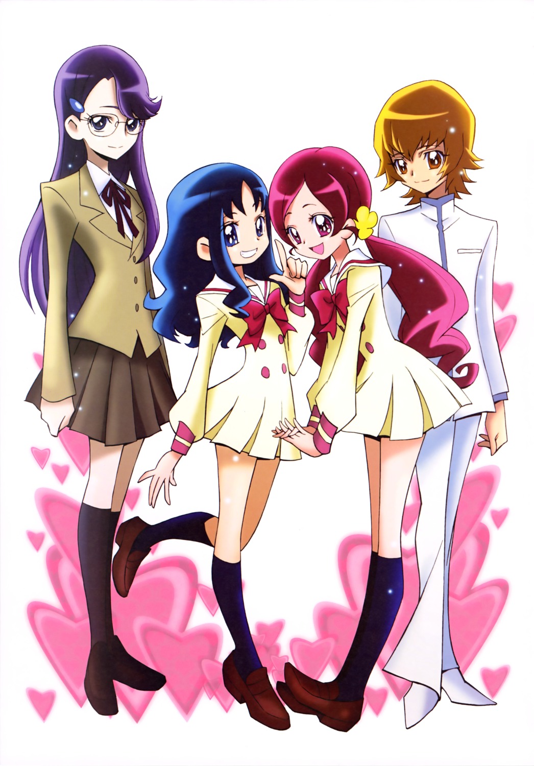 hanasaki_tsubomi heartcatch_precure! kamikita_futago kurumi_erika megane myoudouin_itsuki precure seifuku tsukikage_yuri