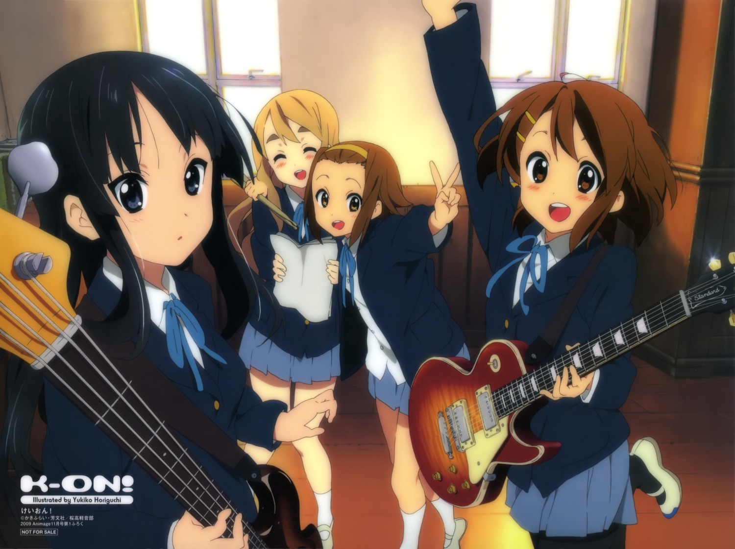 akiyama_mio hirasawa_yui horiguchi_yukiko k-on! kotobuki_tsumugi pantyhose seifuku tainaka_ritsu