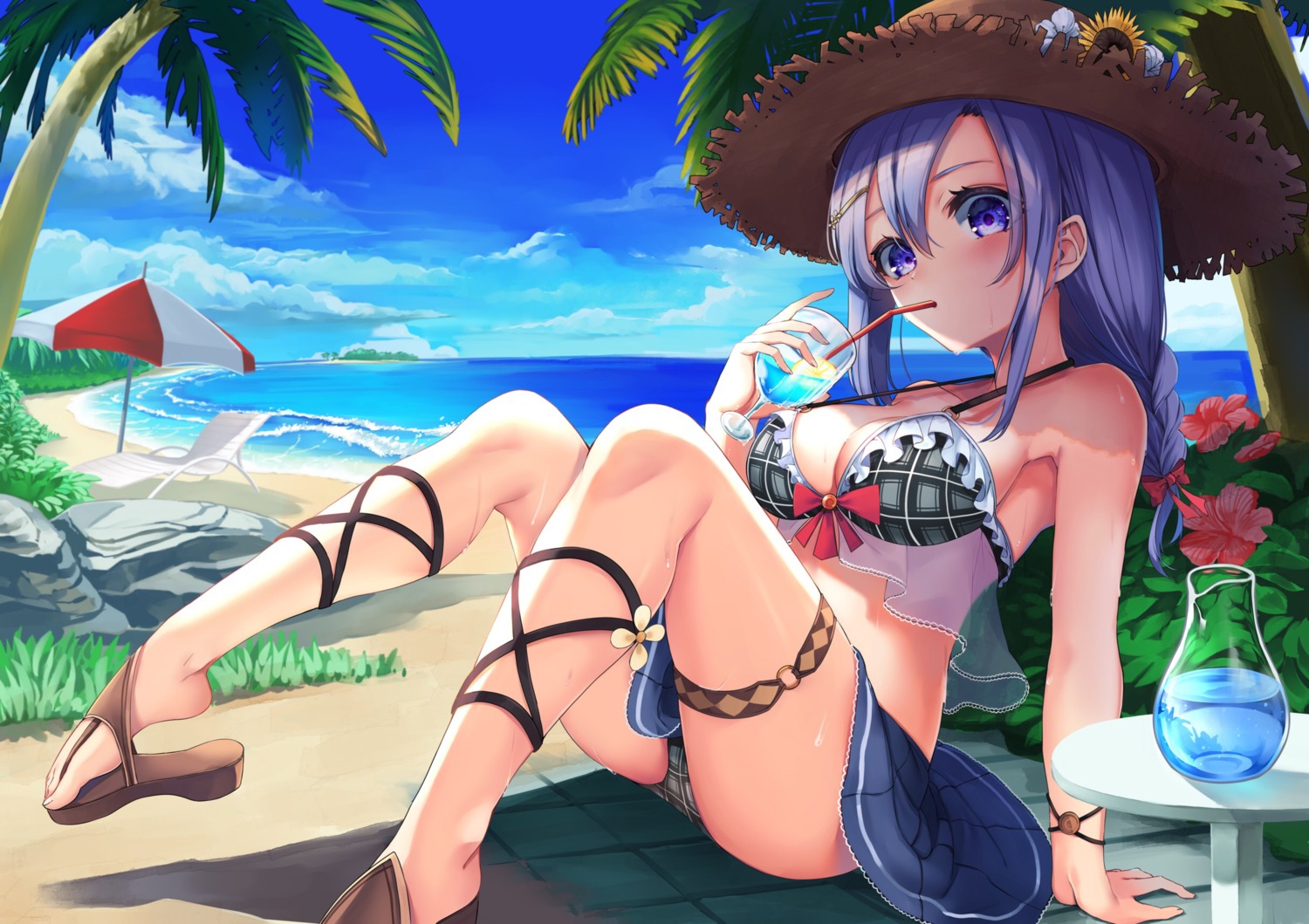 bikini cleavage mizuiro_raika see_through swimsuits