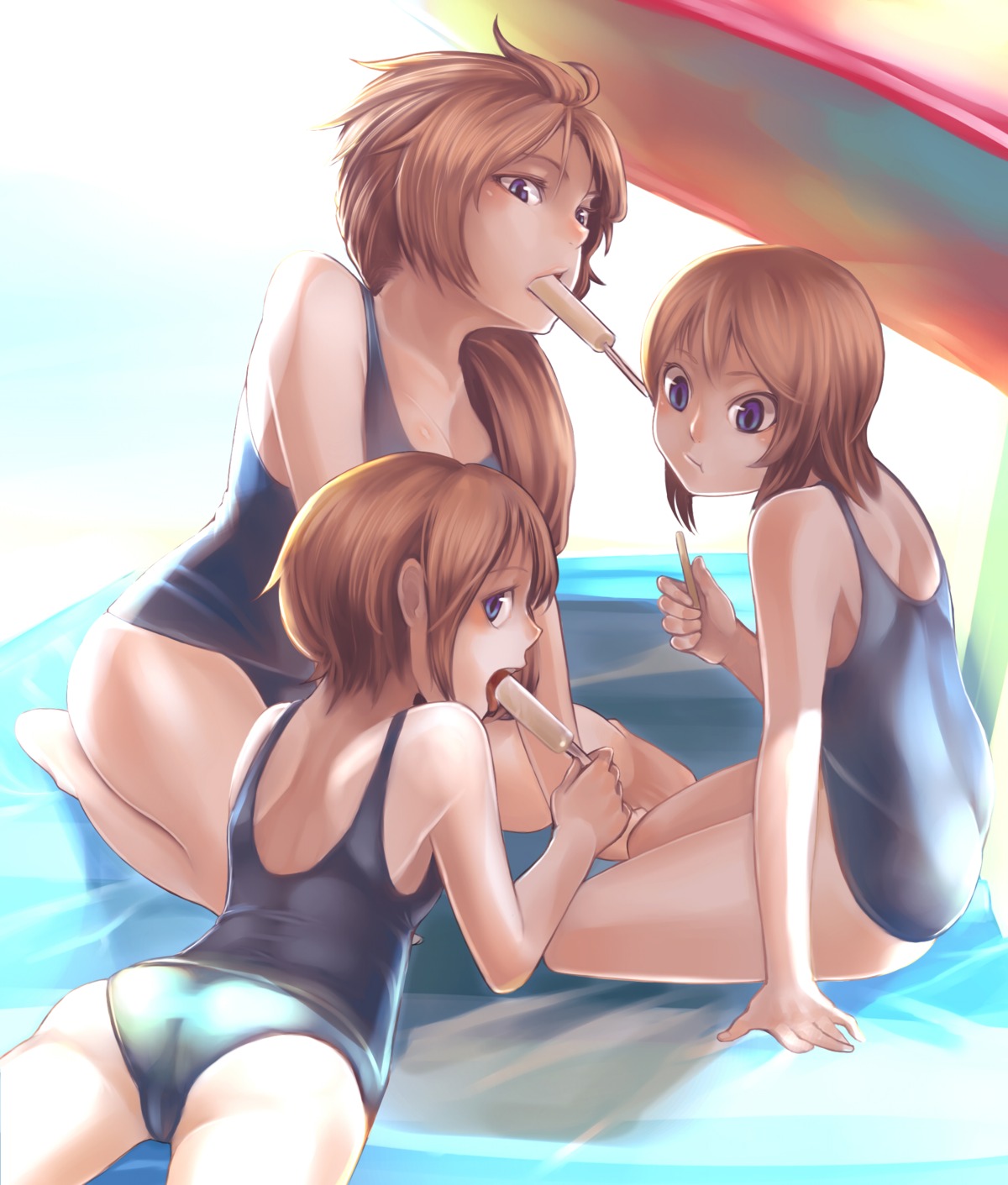 ass cameltoe elpeo_ple gundam gundam_unicorn gundam_zz konnyaku marida_cruz ple_two school_swimsuit swimsuits zeta_gundam