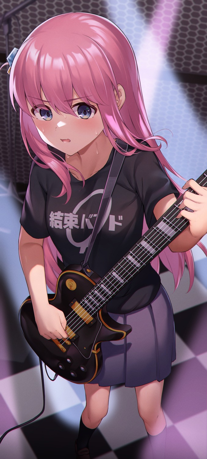 bocchi_the_rock! gotou_hitori guitar pizza_(artist) seifuku uniform