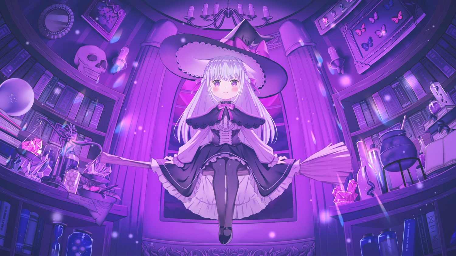 dress gothic_lolita ikari lolita_fashion pantyhose skirt_lift wallpaper witch