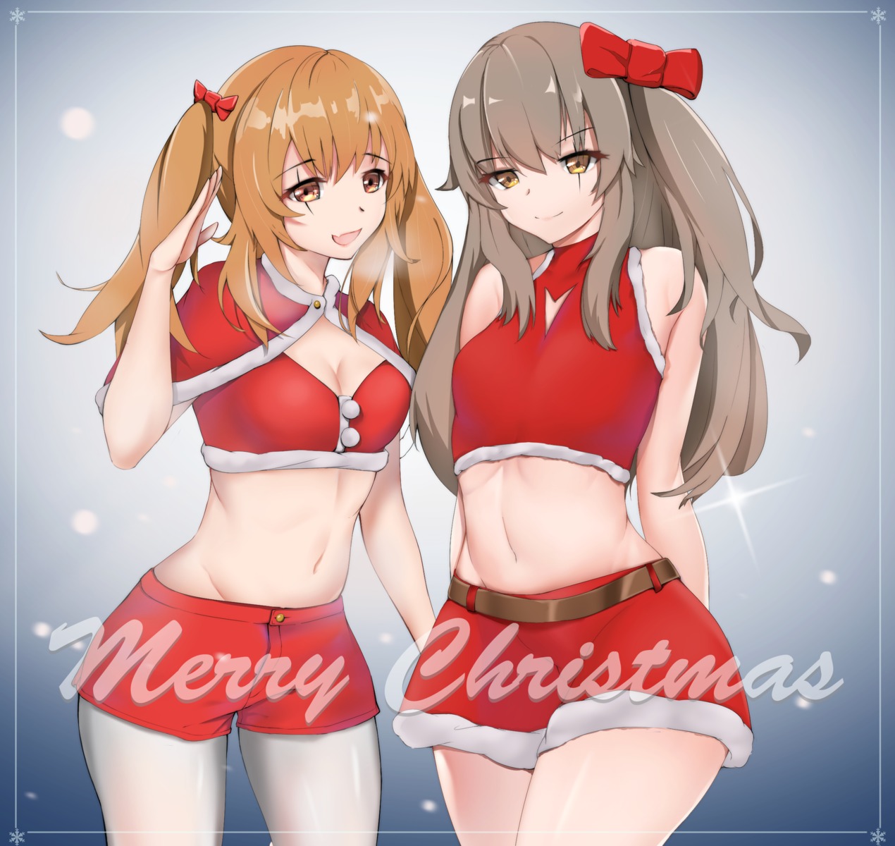 christmas cleavage girls_frontline pantyhose ump45_(girls_frontline) ump9_(girls_frontline) xperiajoker