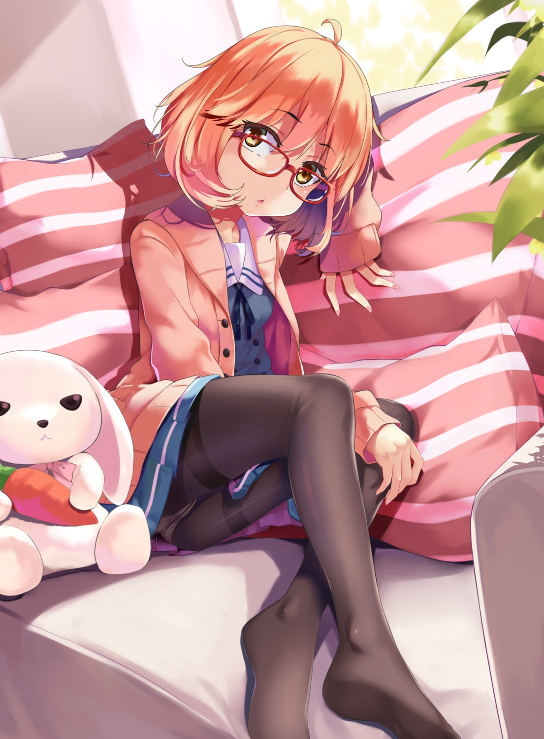 aoi_(buzhuen444) feet kuriyama_mirai kyoukai_no_kanata megane pantyhose seifuku