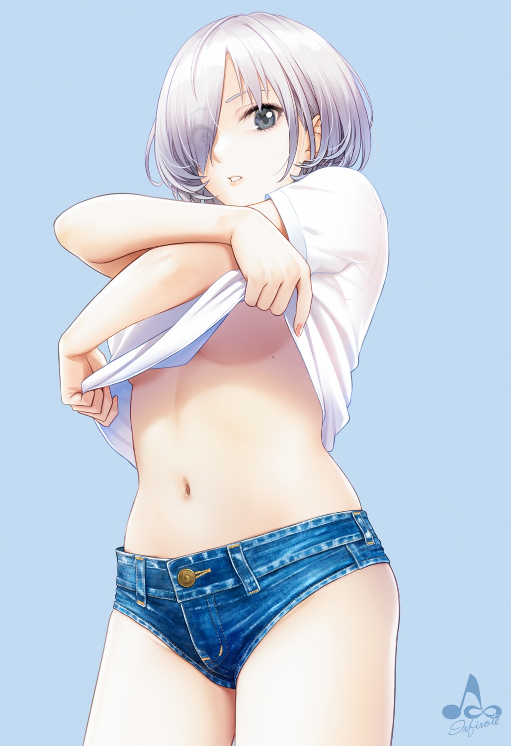 infinote no_bra sashou_mihiro shirt_lift undressing