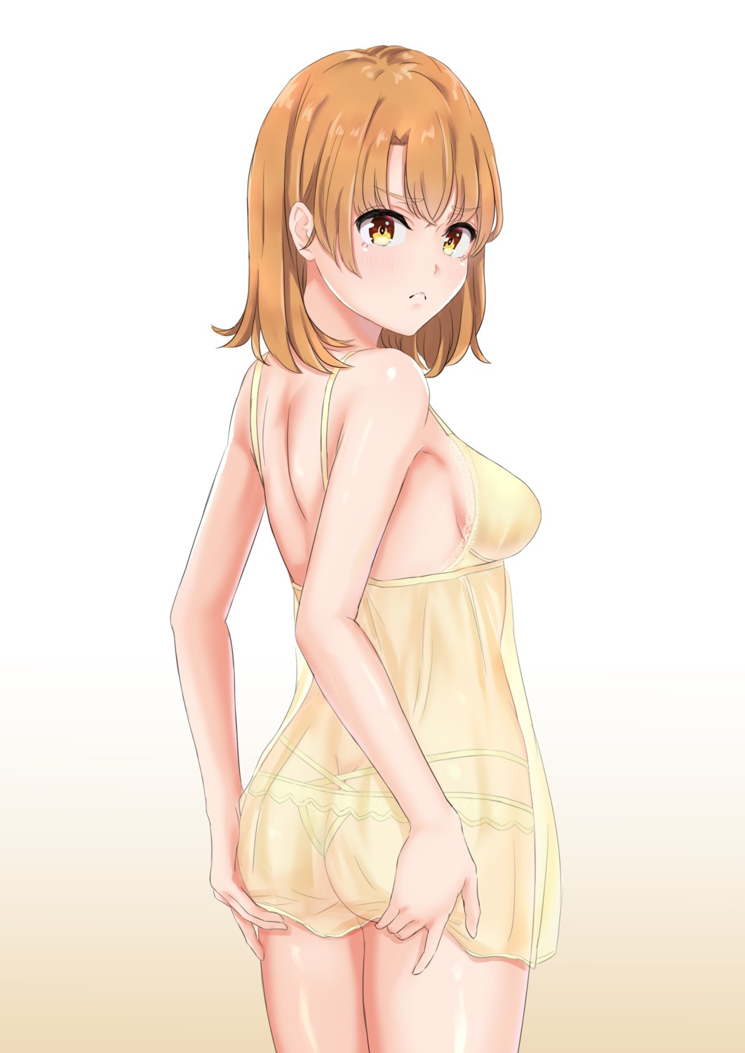 ass isshiki_iroha lingerie meri-san pantsu see_through thong yahari_ore_no_seishun_lovecome_wa_machigatteiru.