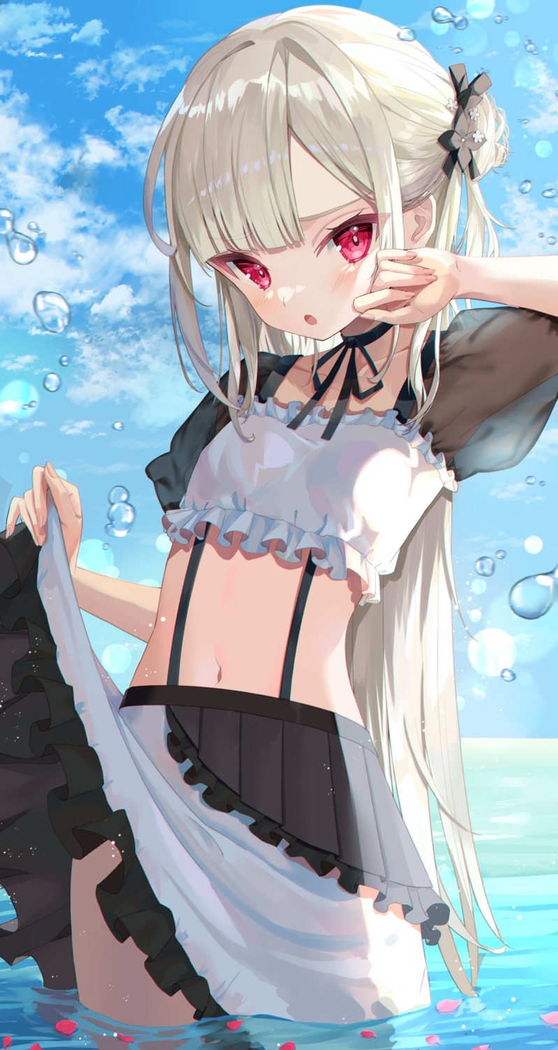 loli maid sinobi_illust skirt_lift wet