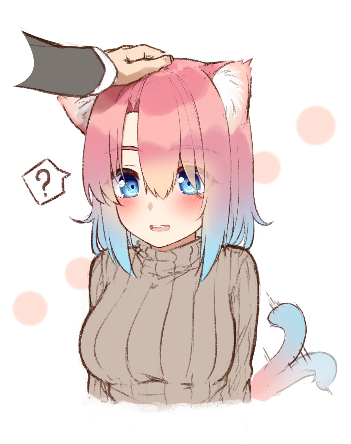 animal_ears go-1 miruku_(go-1) nekomimi sweater tail