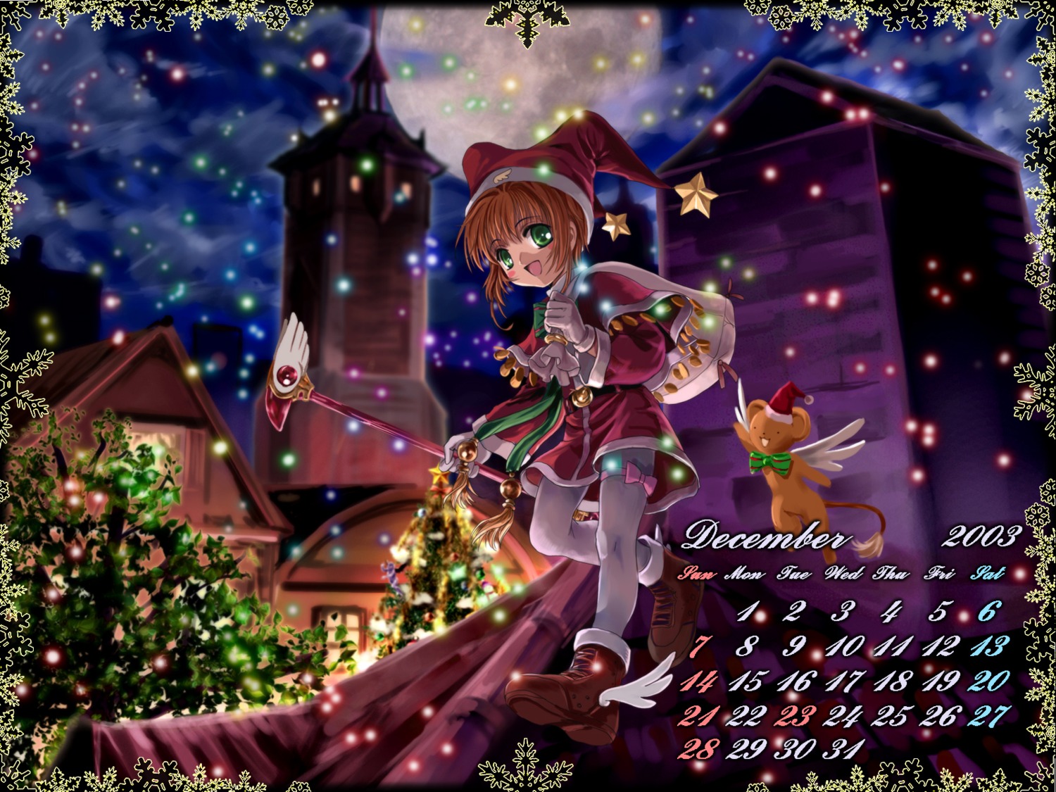 calendar card_captor_sakura kerberos kinomoto_sakura moonknives wallpaper