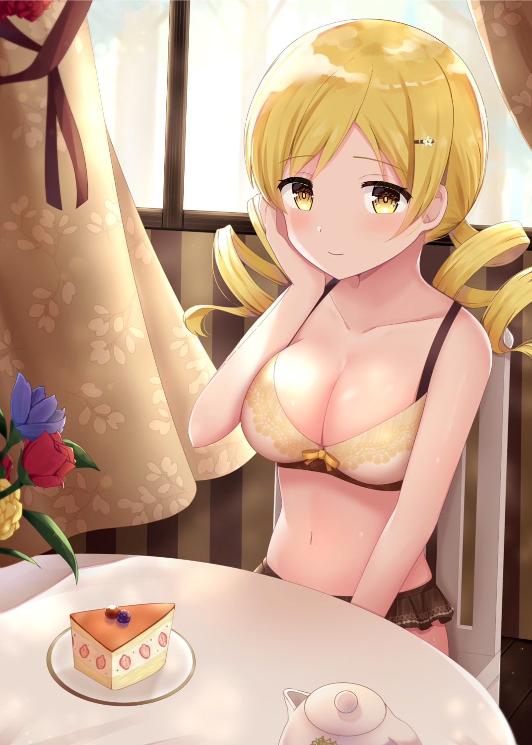 bra cleavage kkkk12103 lingerie puella_magi_madoka_magica tomoe_mami