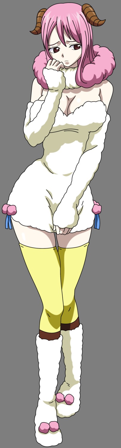 aries_(fairy_tail) cleavage fairy_tail horns thighhighs transparent_png vector_trace