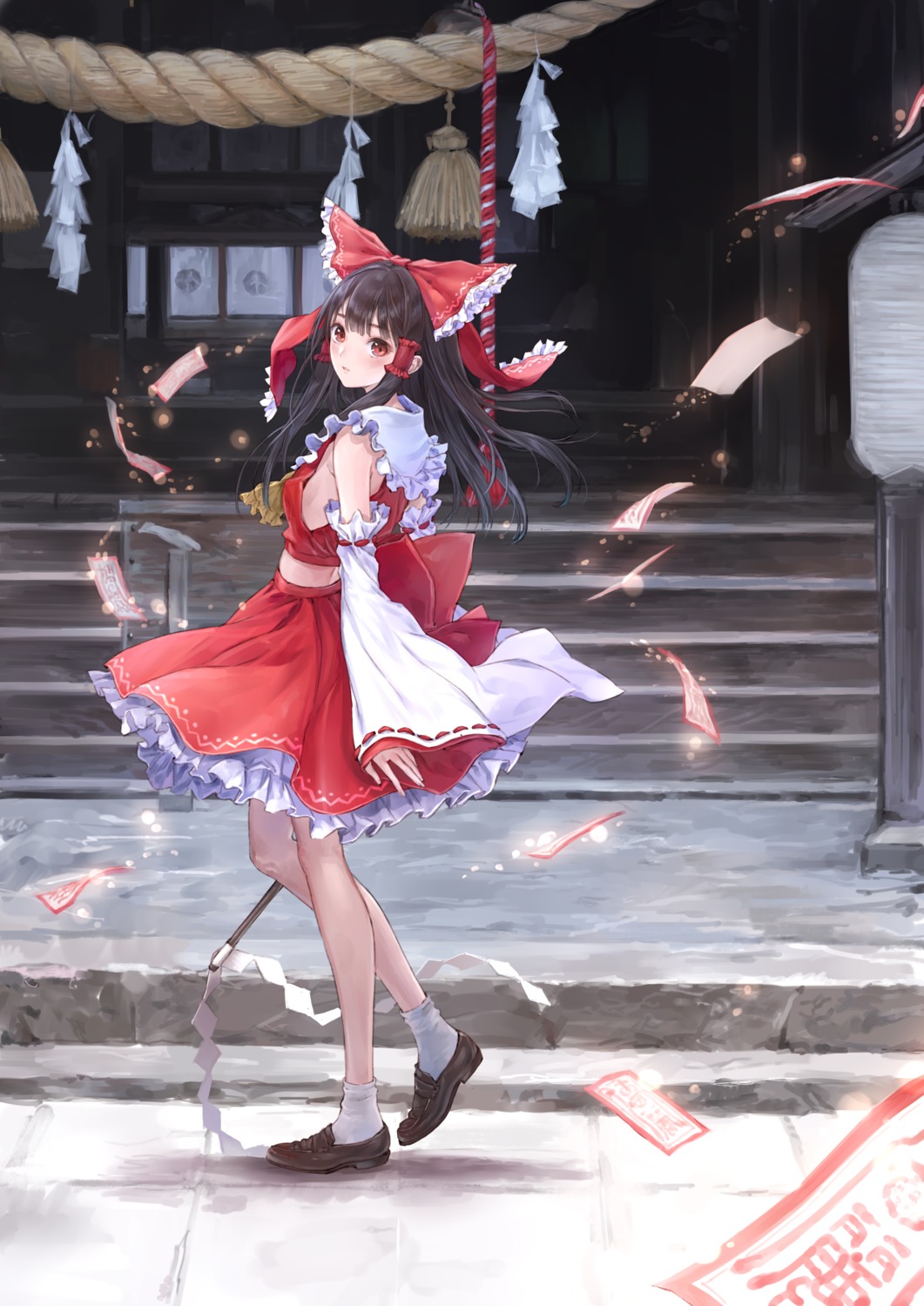 hakurei_reimu kishida_mel miko no_bra touhou