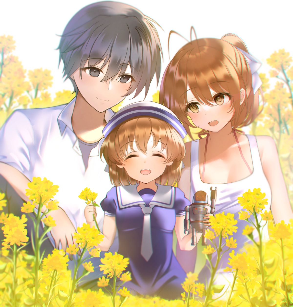 clannad dress furukawa_nagisa kaku_yone okazaki_tomoya okazaki_ushio seifuku summer_dress