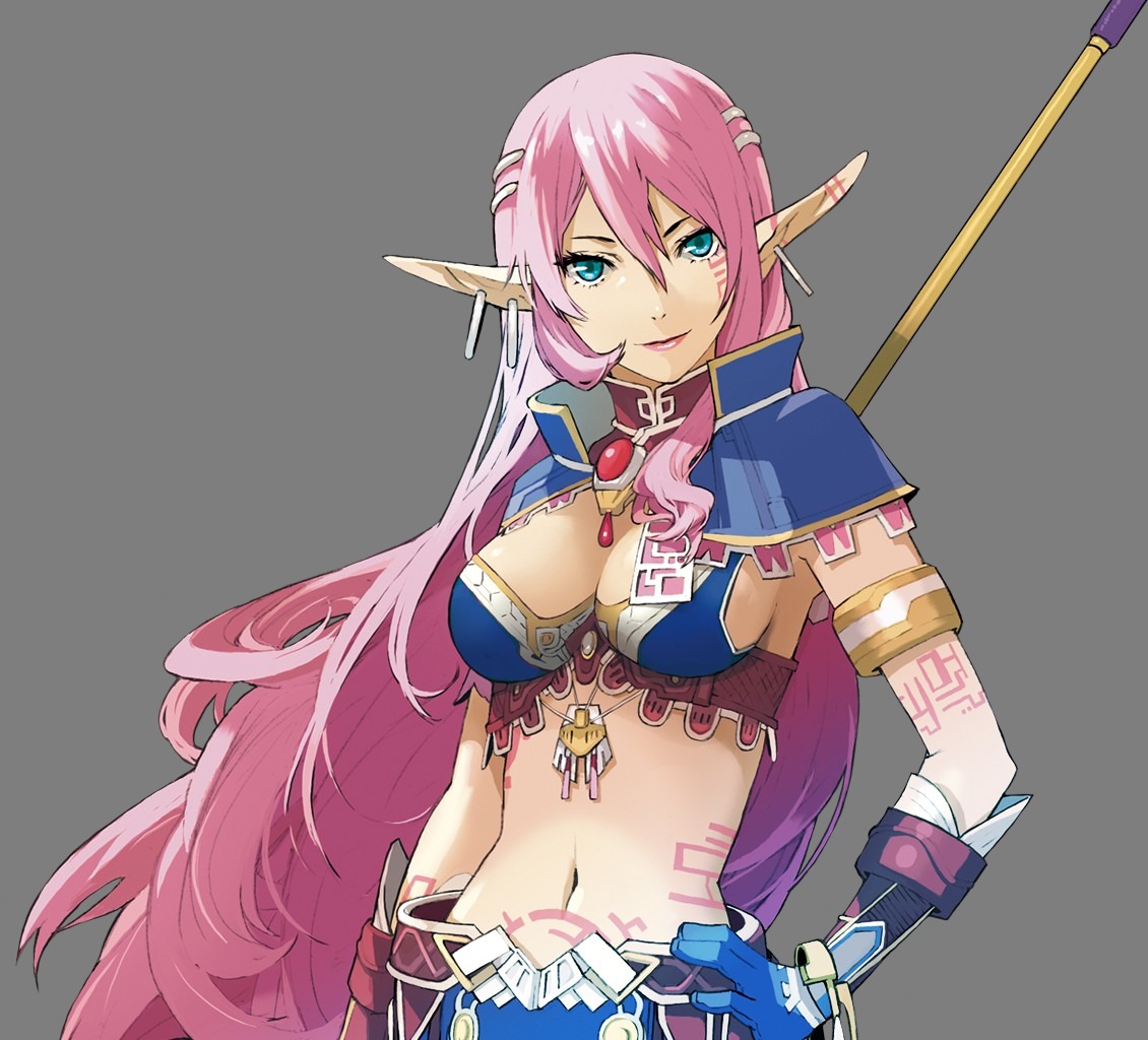 cleavage elf enami_katsumi myuria_tionysus pointy_ears star_ocean star_ocean_4 transparent_png