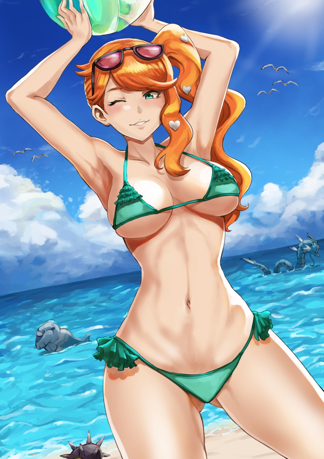 bikini jojobirdz megane pokemon pokemon_swsh sonia_(pokemon) swimsuits