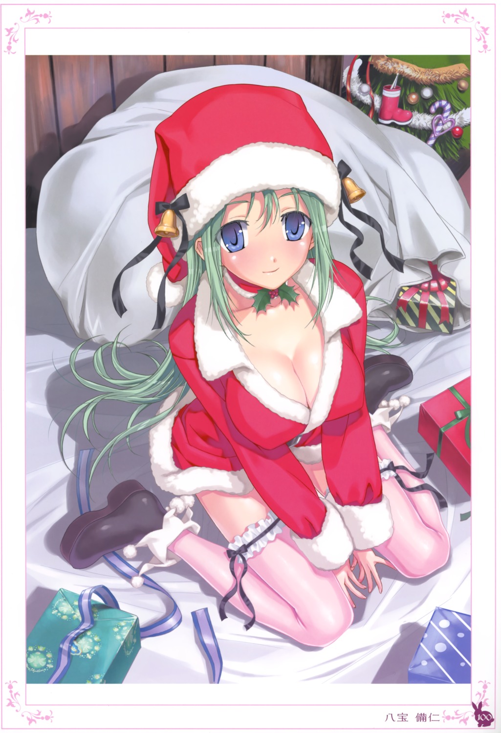 christmas cleavage garter happoubi_jin thighhighs
