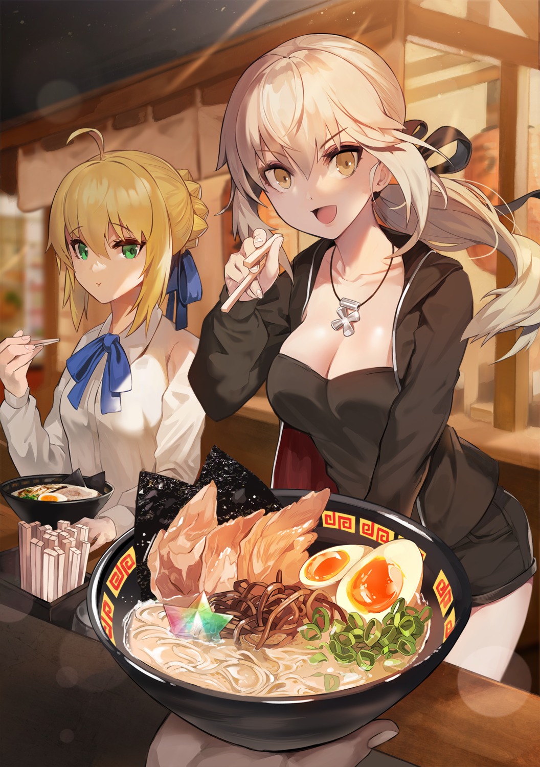 cleavage fate/grand_order saber saber_alter suou-sensei