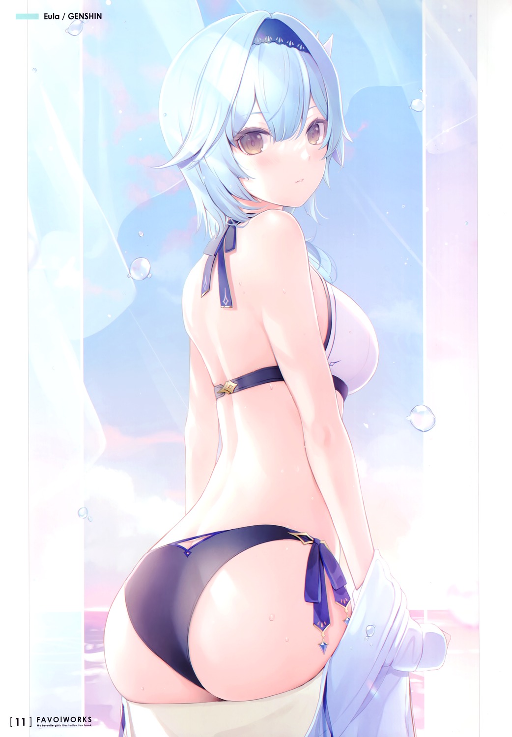 6u ass bikini eternal_land eula genshin_impact swimsuits