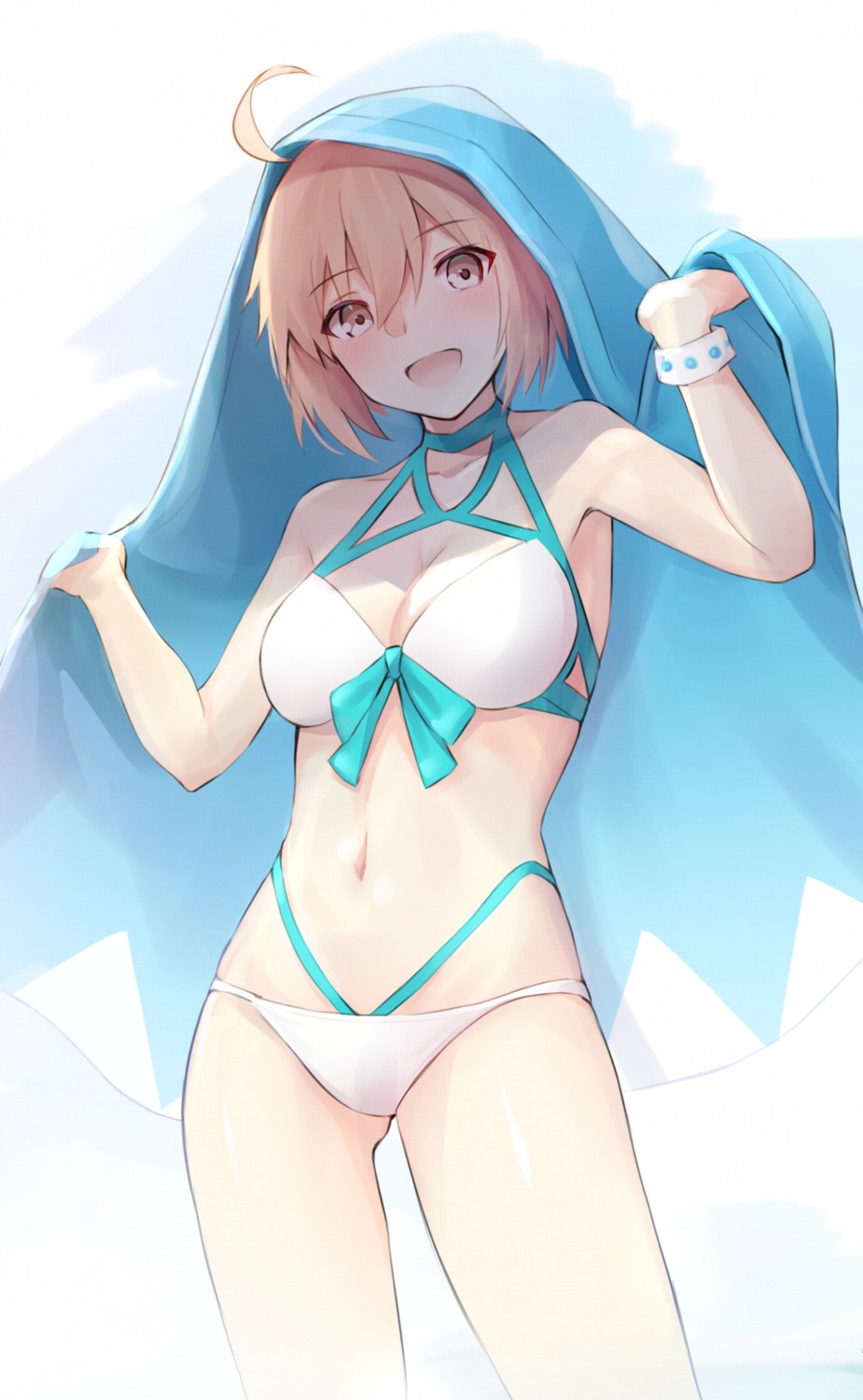 beeyan bikini cleavage fate/grand_order okita_souji_(fate) swimsuits