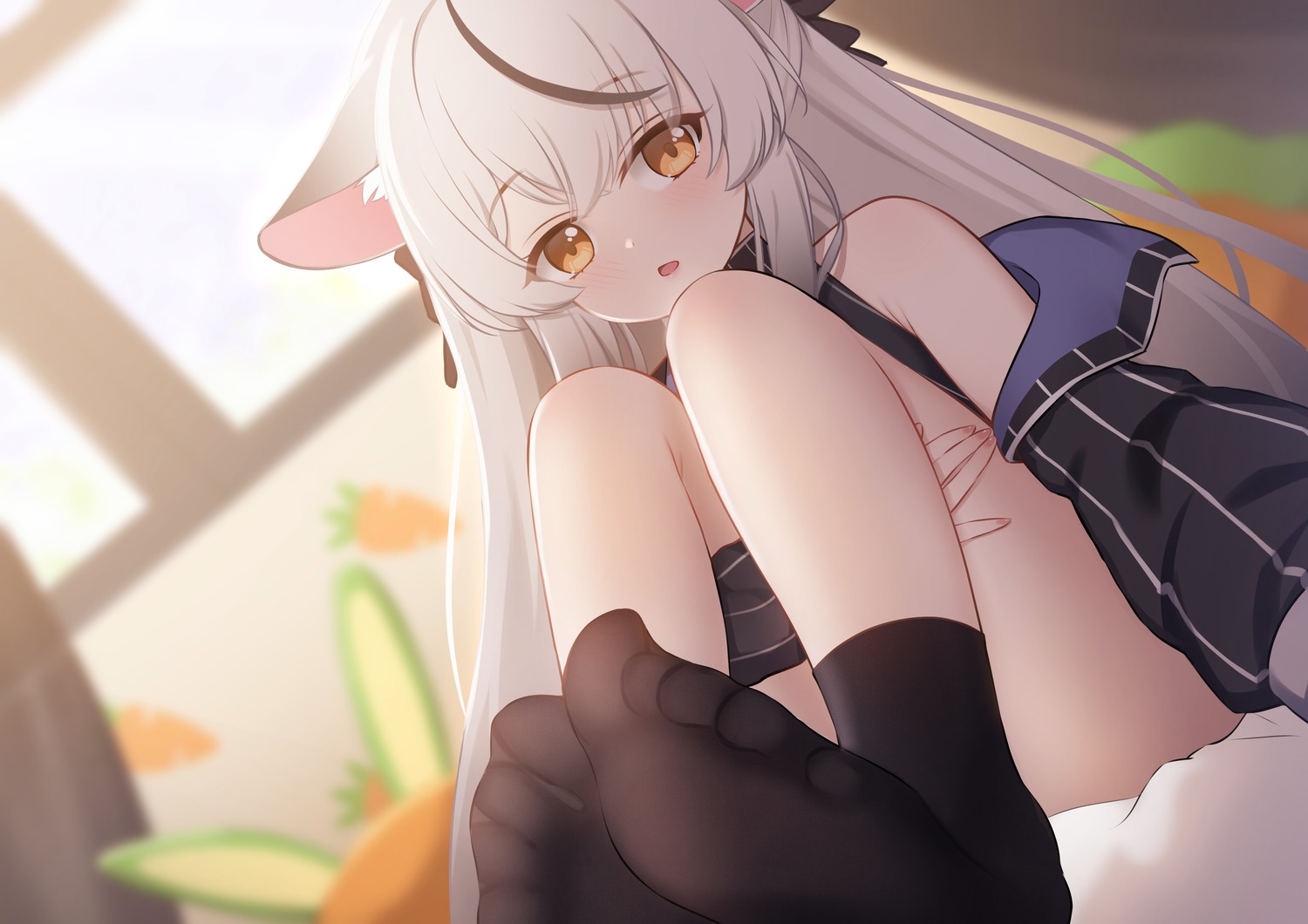 animal_ears blue_archive daoyan dress feet nekomimi sunohara_kokona