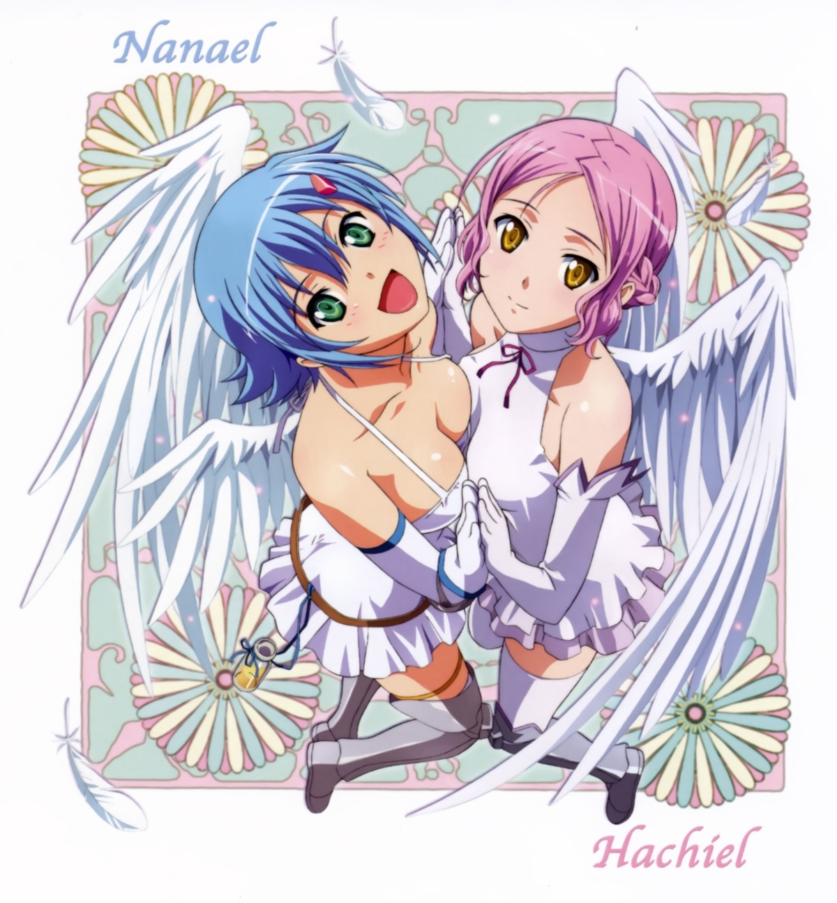 angel cleavage hachiel nanael queen's_blade rin_sin thighhighs wings