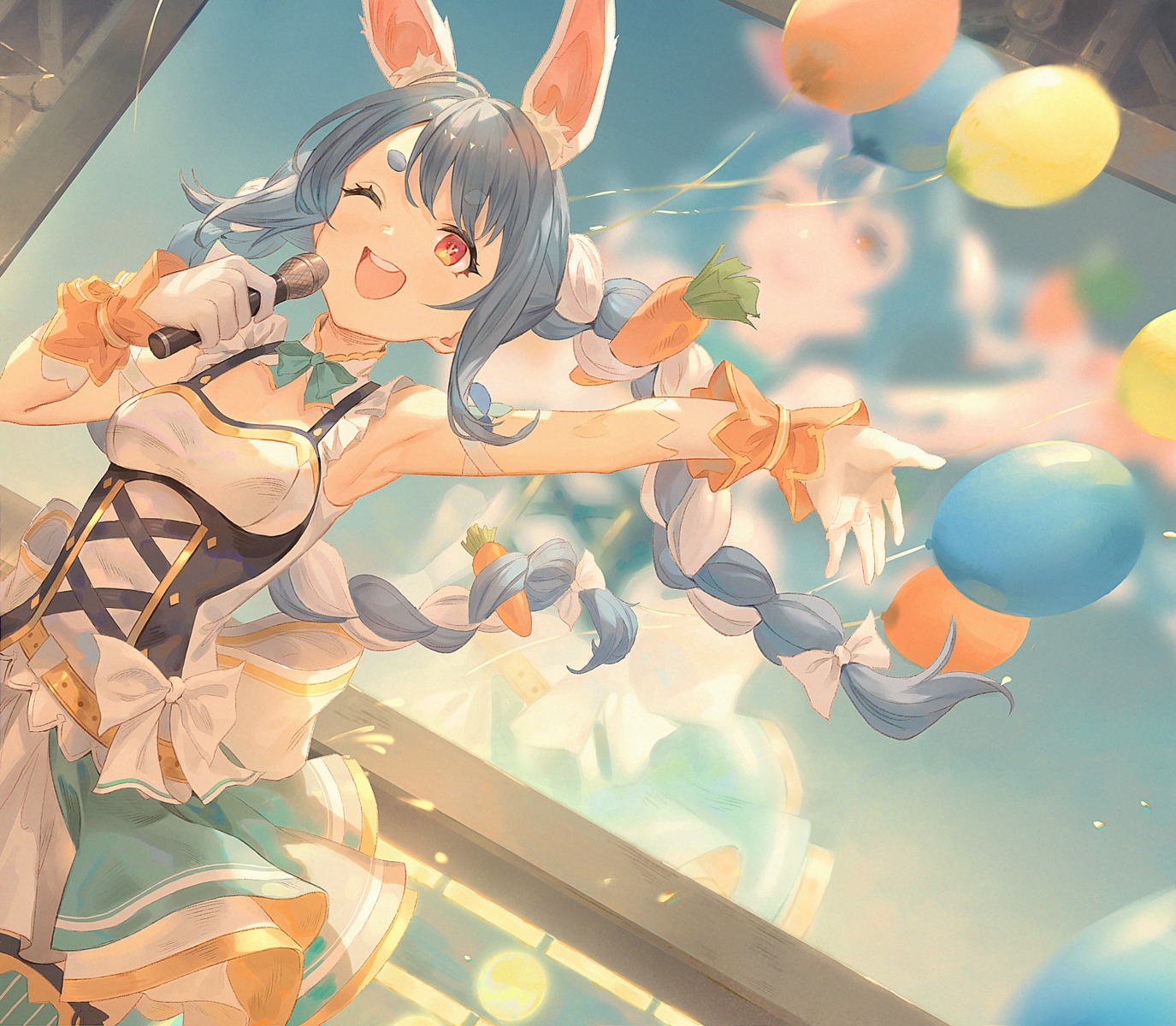 animal_ears bunny_ears hololive ruien thighhighs usada_pekora