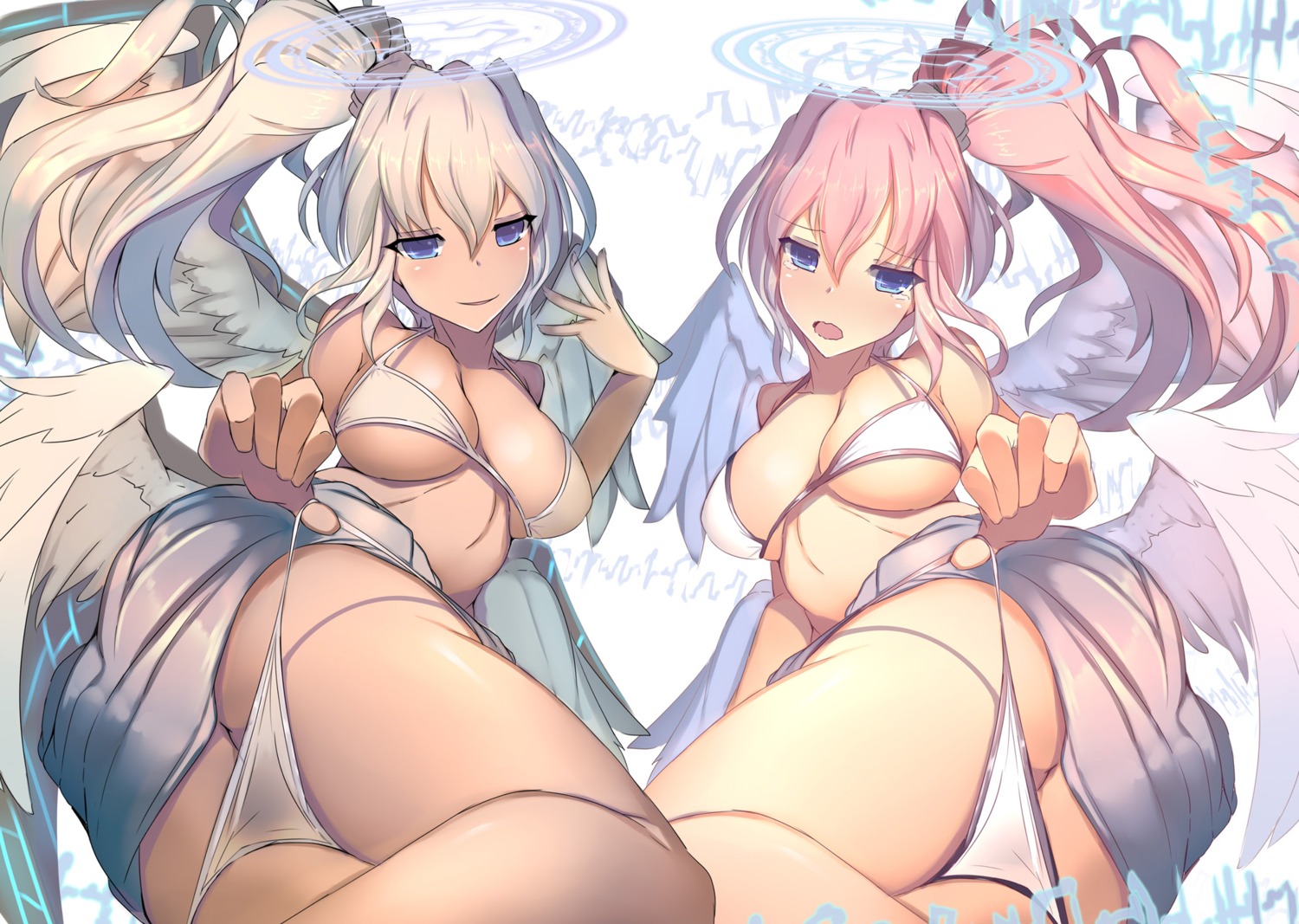 bikini lao_meng panty_pull puzzle_&_dragons swimsuits undressing wings