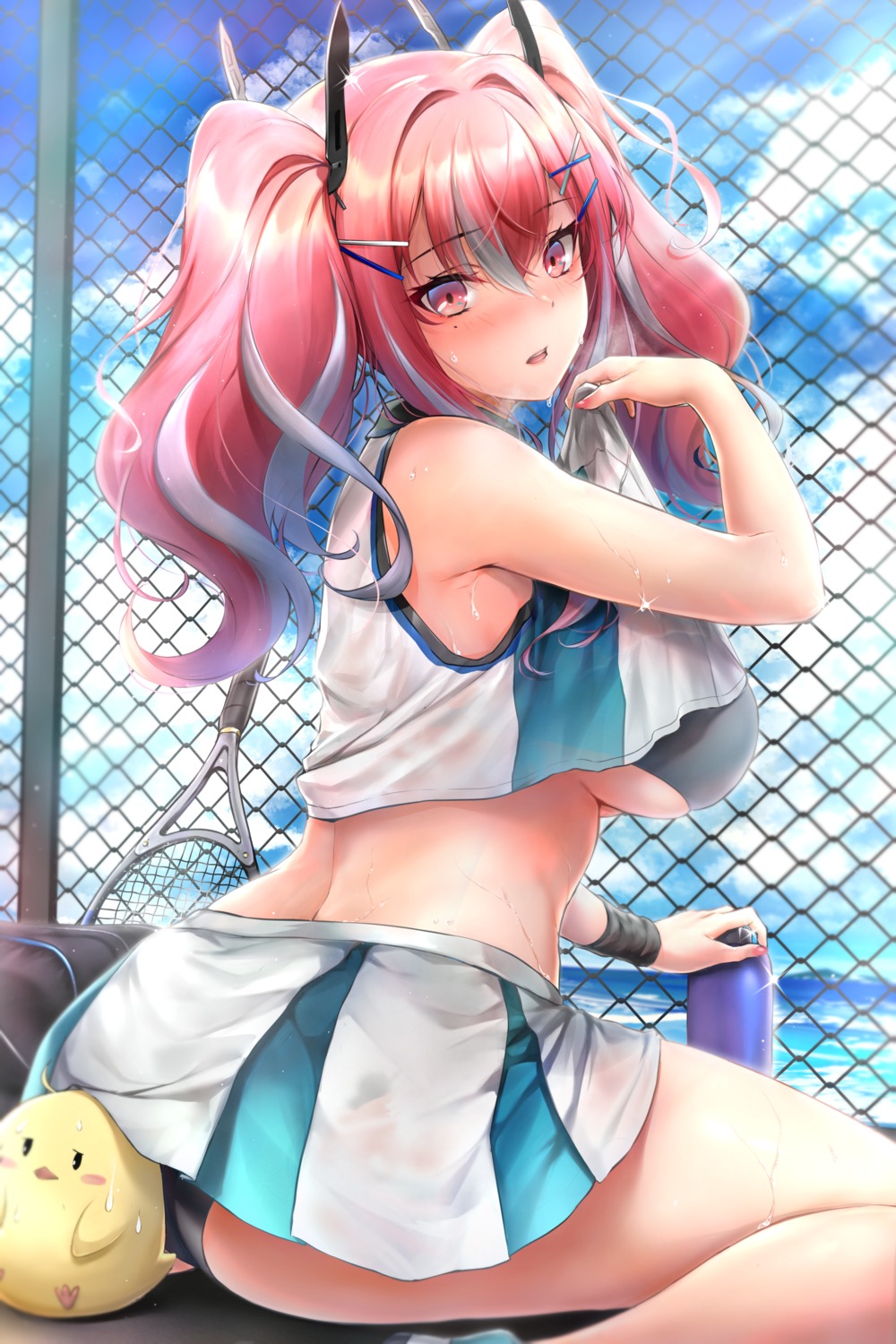 ass azur_lane bra bremerton_(azur_lane) pantsu rei_kun see_through shirt_lift skirt_lift wet_clothes