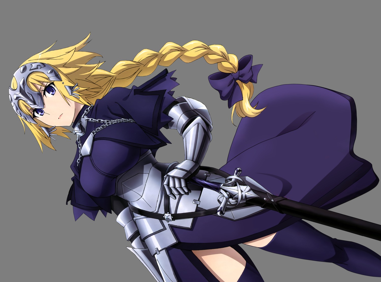 armor fate/apocrypha fate/stay_night jeanne_d'arc jeanne_d'arc_(fate) koga_miyuki sword thighhighs transparent_png