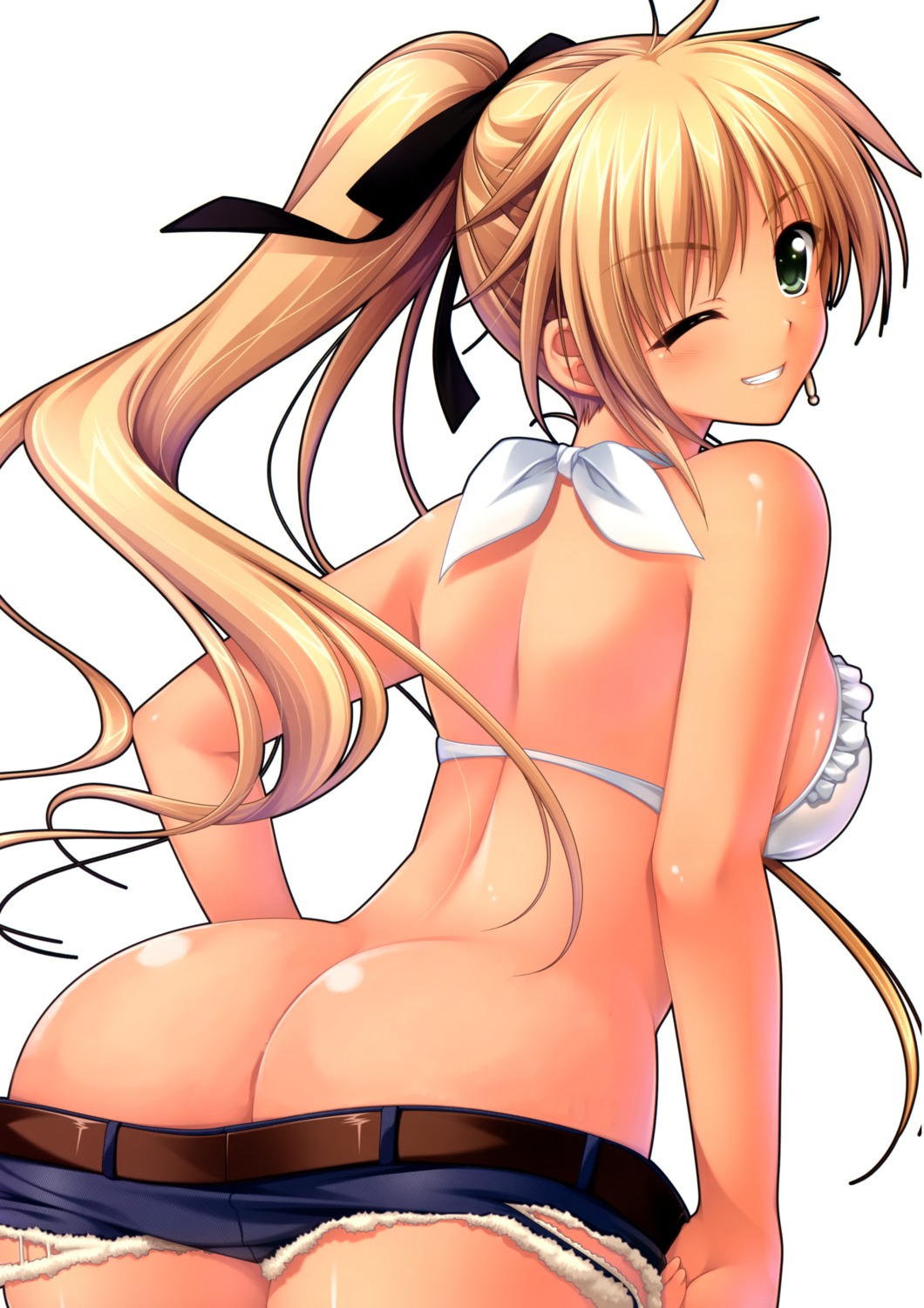 alpha arisa_crain_femiluna ass bikini_top nopan swimsuits undressing w.l.o._sekai_renai_kikou