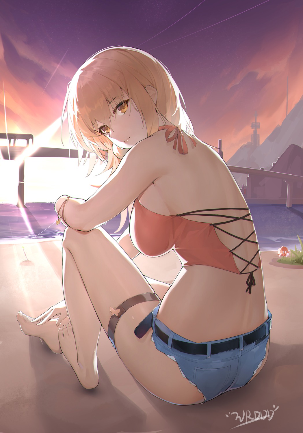 garter genshin_impact swimsuits torn_clothes wrddd yoimiya