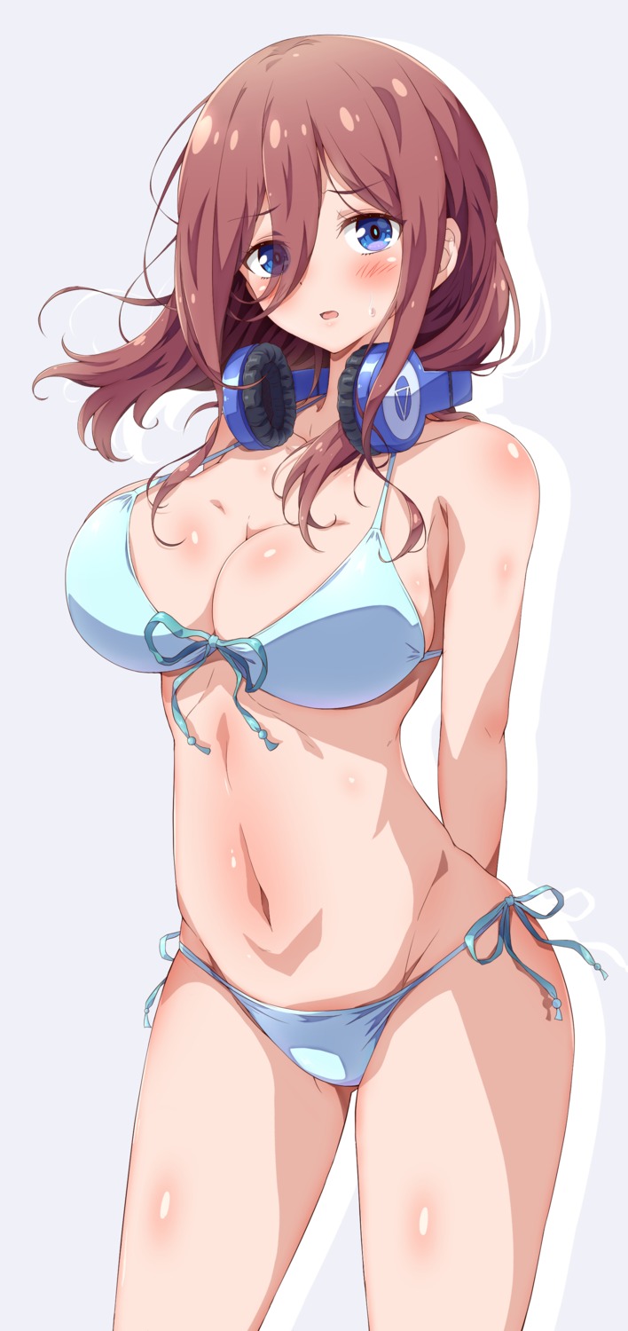 5-toubun_no_hanayome bikini eggman_(pixiv28975023) headphones nakano_miku swimsuits