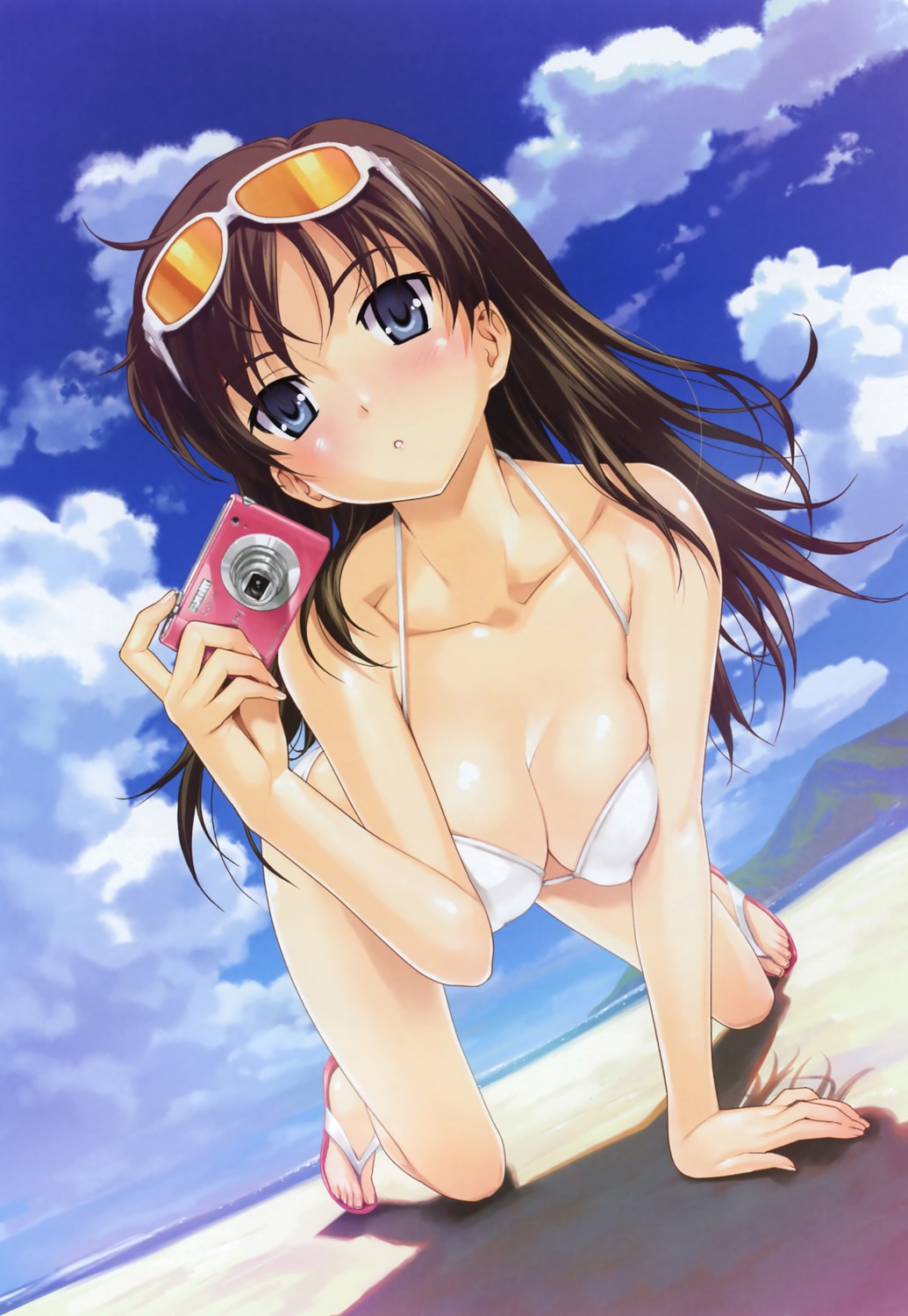 bikini happoubi_jin iseshima_aya megane swimsuits zettai_shougeki_platonic_heart