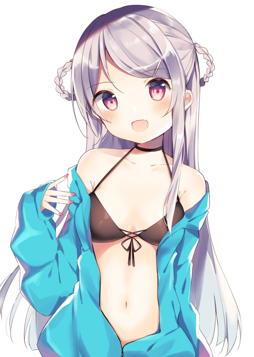 bikini_top cleavage open_shirt shiino_sera swimsuits