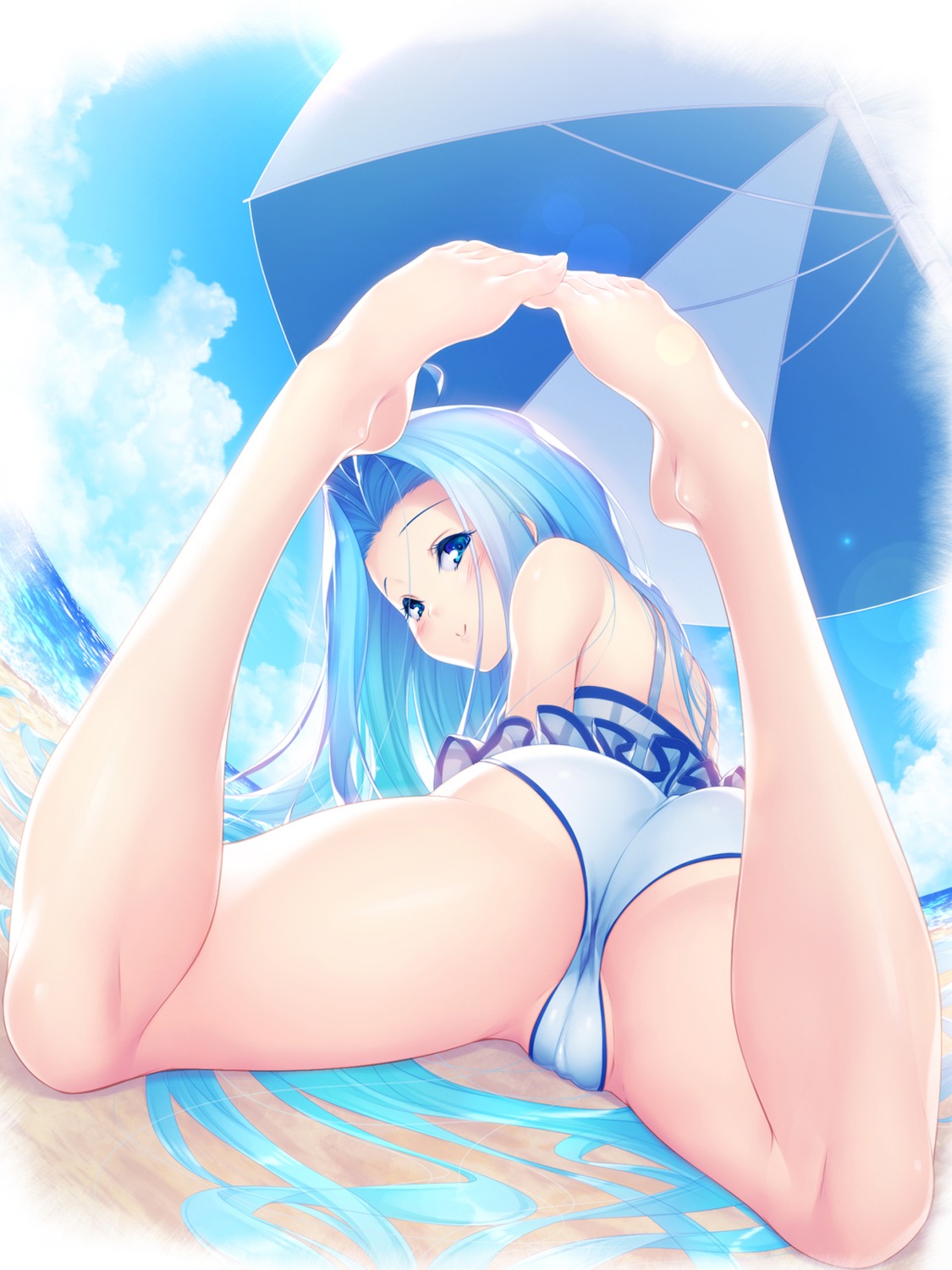 ass cameltoe feet granblue_fantasy lyria_(granblue_fantasy) swimsuits unosuke